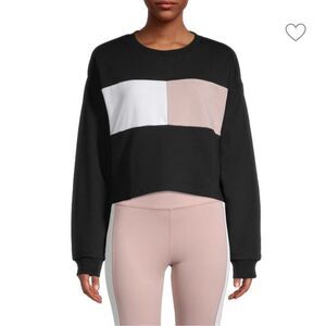 ALL FENIX Heidi Navy Blue Colorblock Dropped Shoulder Sweatshirt Large